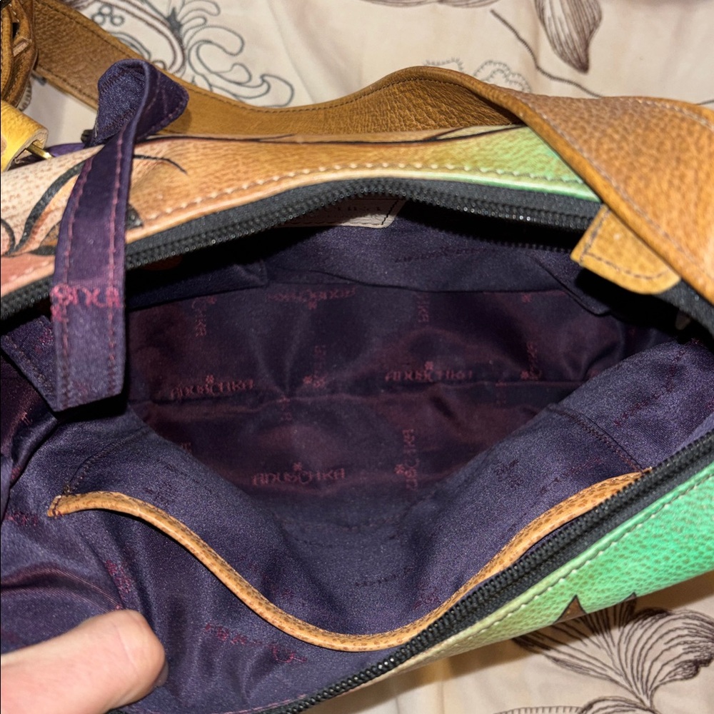 Anuschka Colorful Floral Shoulder Bag and Wallet - Picture 4 of 4